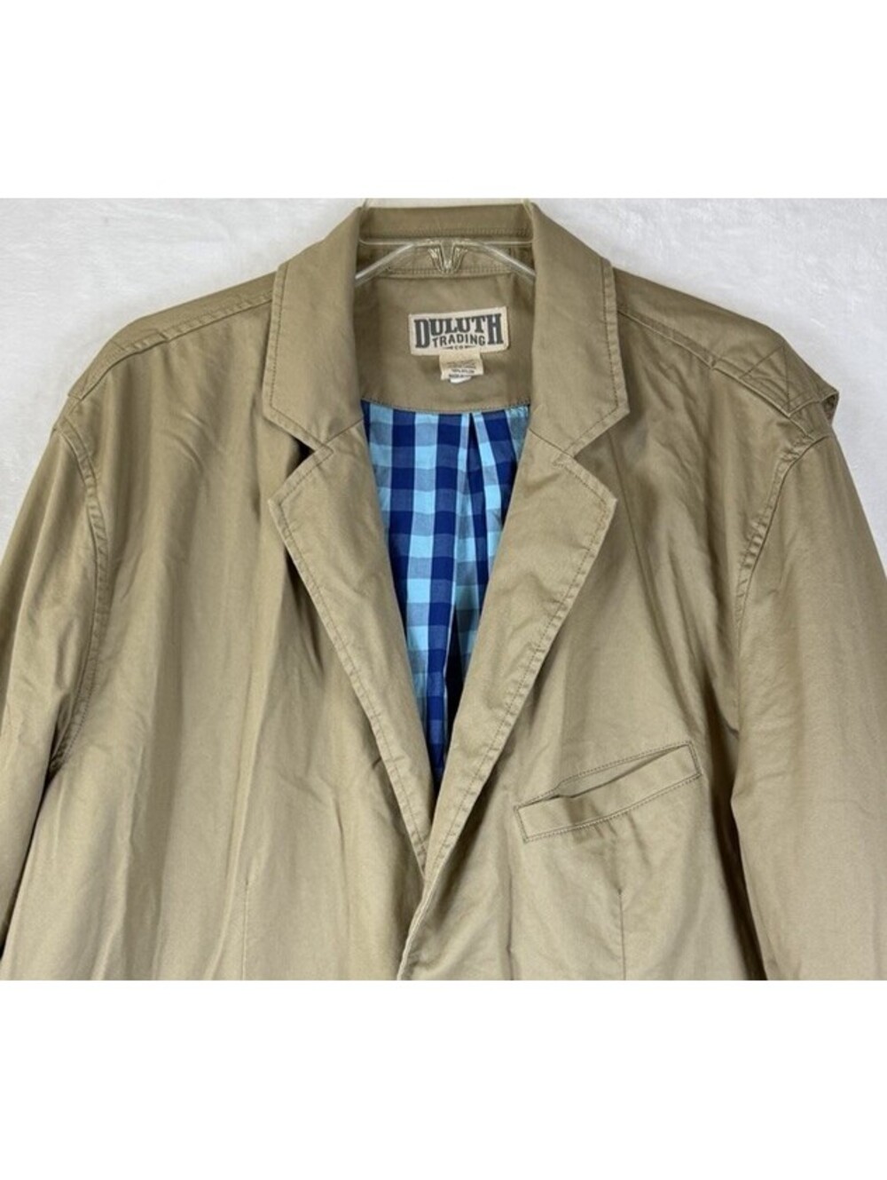 Duluth Trading Jacket XL Tall Mens Utility Field Tan Beige Pockets Presentation